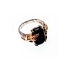 925 Sterling Silver Gold Plated Black Onyx Ring Size 8.5