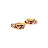 925 Sterling Silver Gold Plated Ruby Earrings