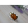 925 Sterling Silver Amber Ring Size 8.5
