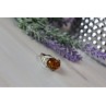 925 Sterling Silver Amber Ring Size 8.5