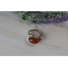 925 Sterling Silver Amber Ring Size 8.5