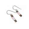 925 Sterling Silver Pink Mother of Pearl & Marcasites Earrings