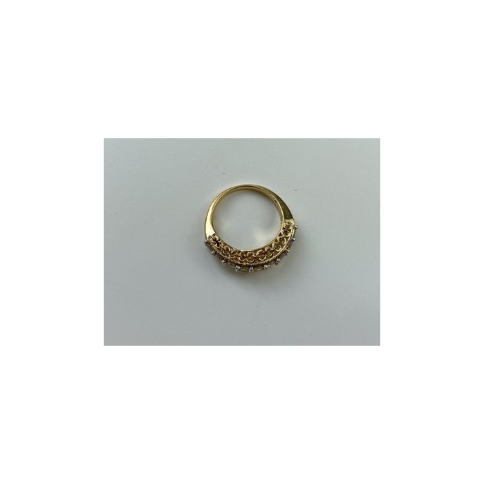 925 Sterling Silver Gold Plated White CZ Ring Size 7