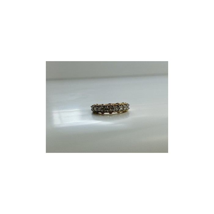 925 Sterling Silver Gold Plated White CZ Ring Size 7