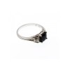 925 Sterling Silver Black Spinel & Beryl Ring Size 9.5