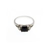 925 Sterling Silver Black Spinel & Beryl Ring Size 9.5