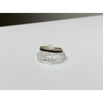 925 Sterling Silver Purple CZ Band Ring Size 8.5