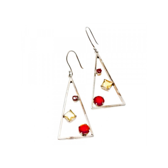 925 Sterling Silver Hessonite & Heliodor Earrings