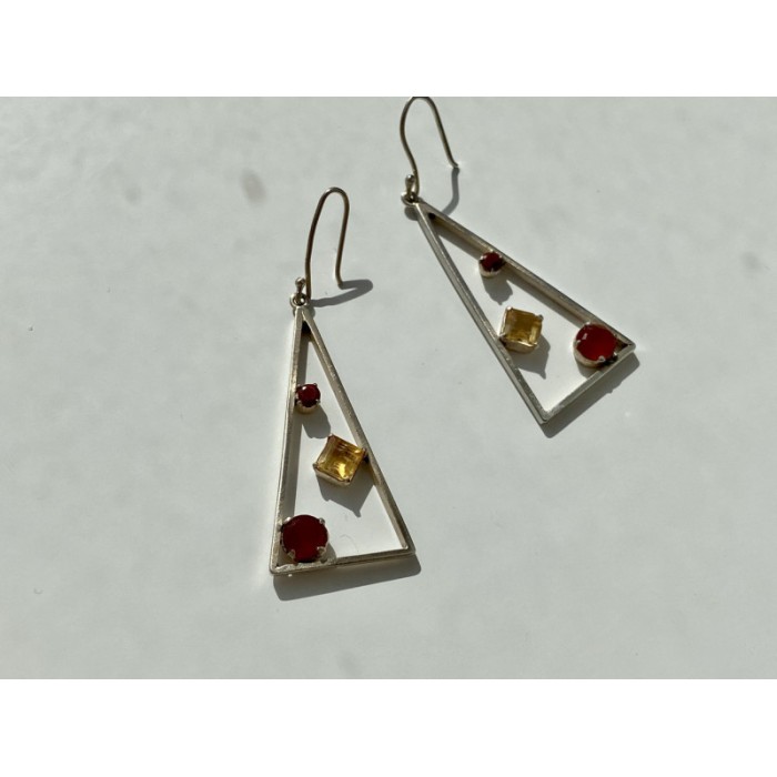 925 Sterling Silver Hessonite & Heliodor Earrings