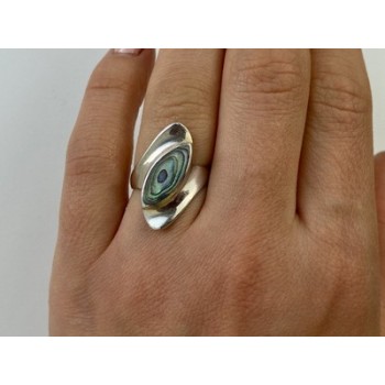 925 Sterling Silver Haliotis Ring Size 6.5