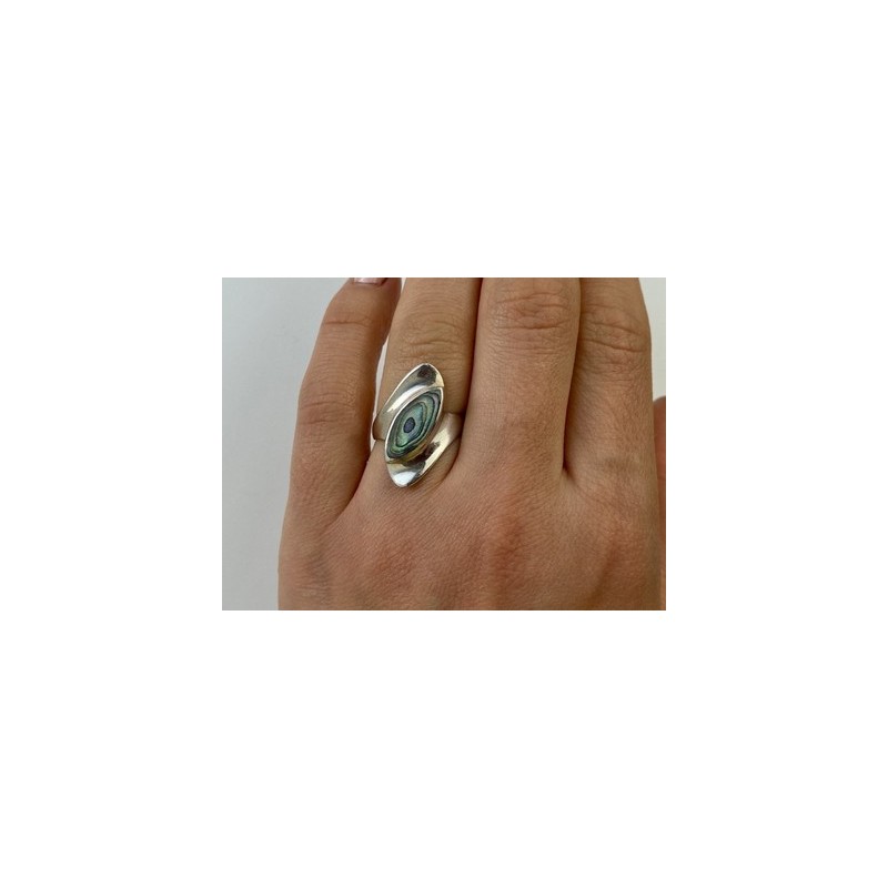 925 Sterling Silver Haliotis Ring Size 6.5
