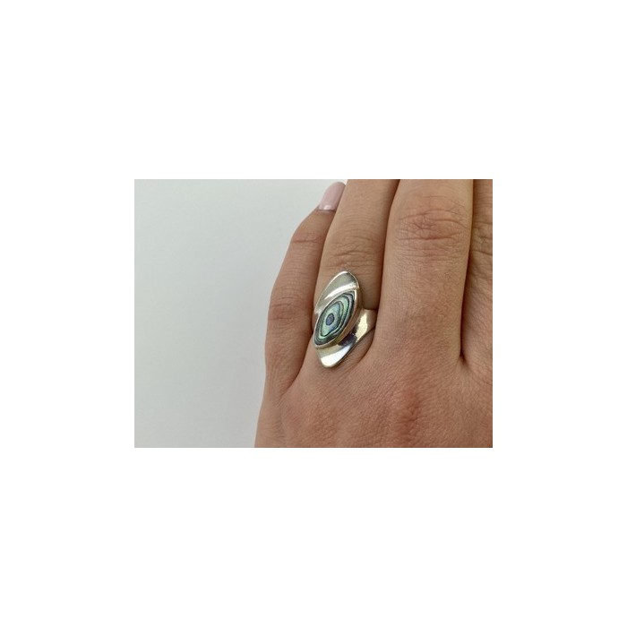925 Sterling Silver Haliotis Ring Size 6.5