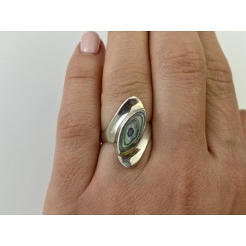 925 Sterling Silver Haliotis Ring Size 6.5
