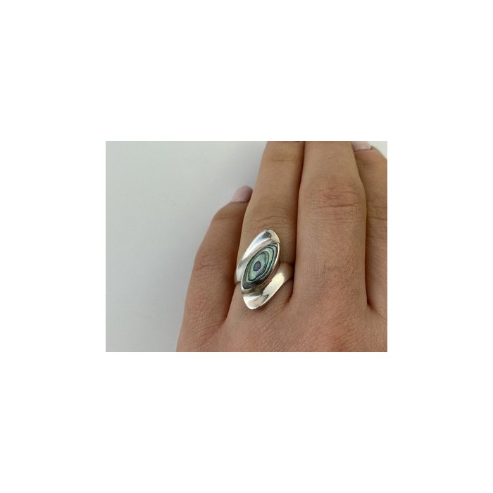 925 Sterling Silver Haliotis Ring Size 6.5