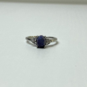 925 Sterling Silver Sodalite & Goshenite Ring Size 6.5