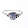 925 Sterling Silver Sodalite & Goshenite Ring Size 6.5