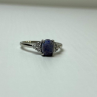 925 Sterling Silver Sodalite & Goshenite Ring Size 6.5