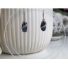 925 Sterling Silver Blue Onyx & CZ Earrings