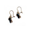 925 Sterling Silver Blue Onyx & CZ Earrings