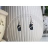 925 Sterling Silver Blue Onyx & CZ Earrings