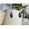 925 Sterling Silver Blue Onyx & CZ Earrings