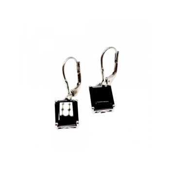 925 Sterling Silver Black Agate Earrings
