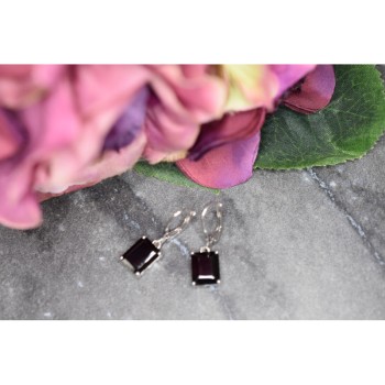 925 Sterling Silver Black Agate Earrings