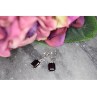 925 Sterling Silver Black Agate Earrings