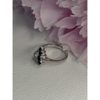 925 Sterling Silver Dark Blue & White Sapphire Ring Size 9 ; 7 ; 6.5