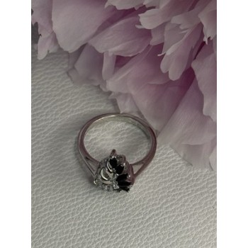 925 Sterling Silver Dark Blue & White Sapphire Ring Size 9 ; 7 ; 6.5