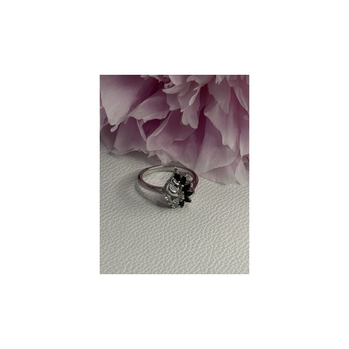 925 Sterling Silver Dark Blue & White Sapphire Ring Size 9 ; 7 ; 6.5