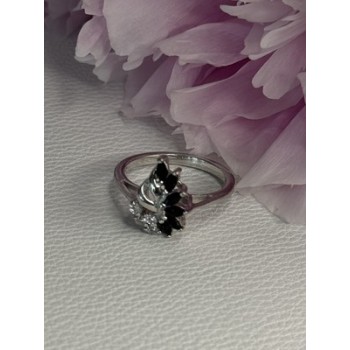 925 Sterling Silver Dark Blue & White Sapphire Ring Size 9 ; 7 ; 6.5