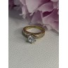925 Sterling Silver Gold Plated CZ Ring Size 7