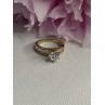 925 Sterling Silver Gold Plated CZ Ring Size 7