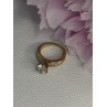 925 Sterling Silver Gold Plated CZ Ring Size 7