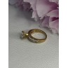925 Sterling Silver Gold Plated CZ Ring Size 7