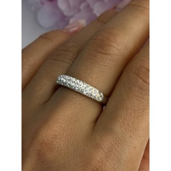 Classy 925 Sterling Silver CZ Ring Size 7.5