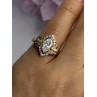 925 Sterling Silver Gold Plated CZ Ring Size 5