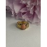 925 Sterling Silver Gold Plated Coral Ring Size 9