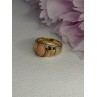 925 Sterling Silver Gold Plated Coral Ring Size 9