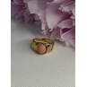 925 Sterling Silver Gold Plated Coral Ring Size 9
