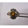 925 Sterling Silver Amber & Marcasite Ring Size 7