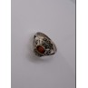 925 Sterling Silver Amber & Marcasite Ring Size 7
