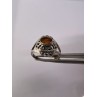 925 Sterling Silver Amber & Marcasite Ring Size 7