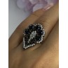 925 Sterling Silver Sapphire & CZ Ring Size 7.5