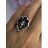 925 Sterling Silver Sapphire & CZ Ring Size 7.5