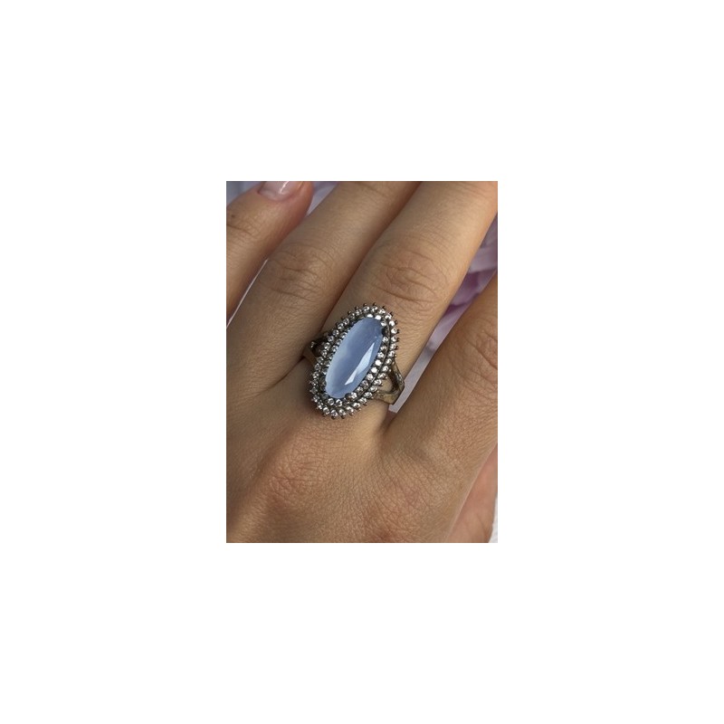 925 Sterling Silver Crystal & CZ Ring Size 9