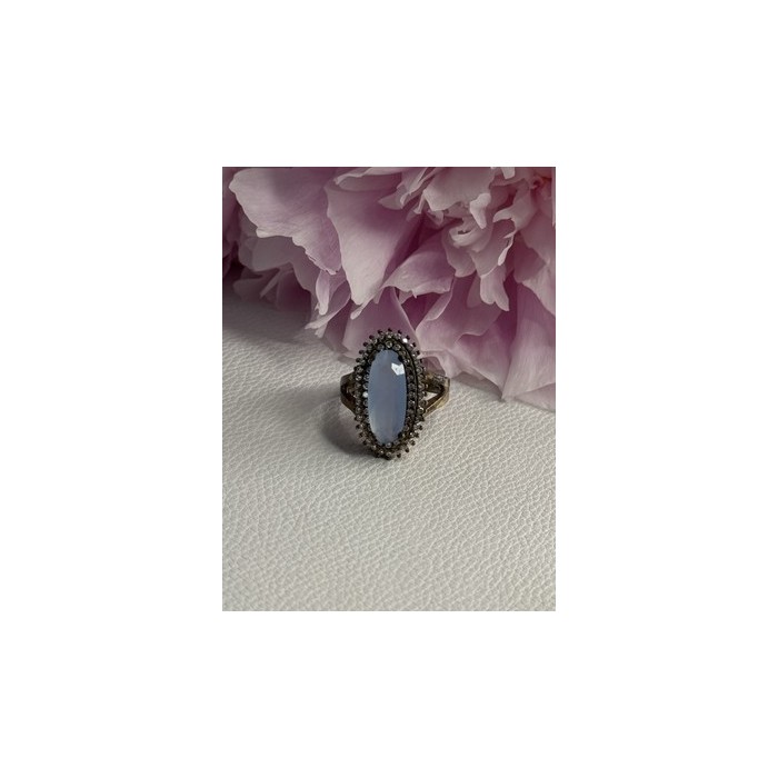 925 Sterling Silver Crystal & CZ Ring Size 9