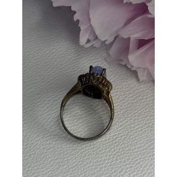 925 Sterling Silver Crystal & CZ Ring Size 9