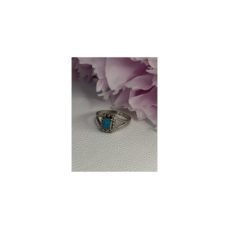 925 Sterling Silver Turquoise Ring Size 7.5